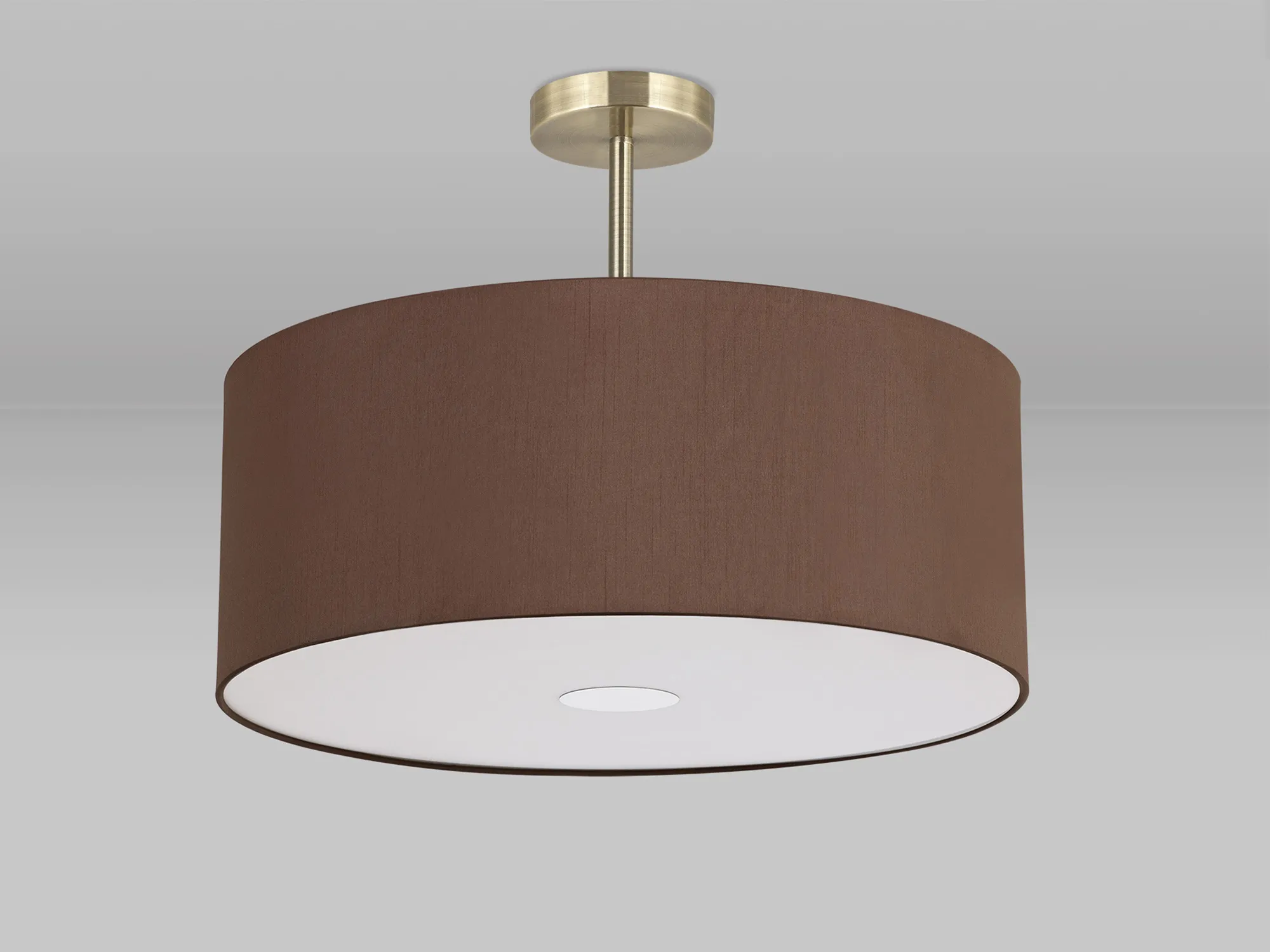 Baymont 50cm Semi Flush 3 Light Antique Brass, Raw Cocoa/Grecian Bronze, Frosted Diffuser DK0384  Deco Baymont AB RC